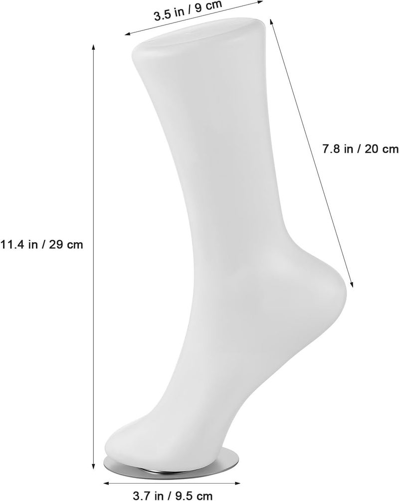 Cabilock White Mannequin Foot Display Ankle Bracelet Shoe Sock Model Display Plastic Short Stocking Mannequin Human Foot Display Mold for Shop Home - Image 2